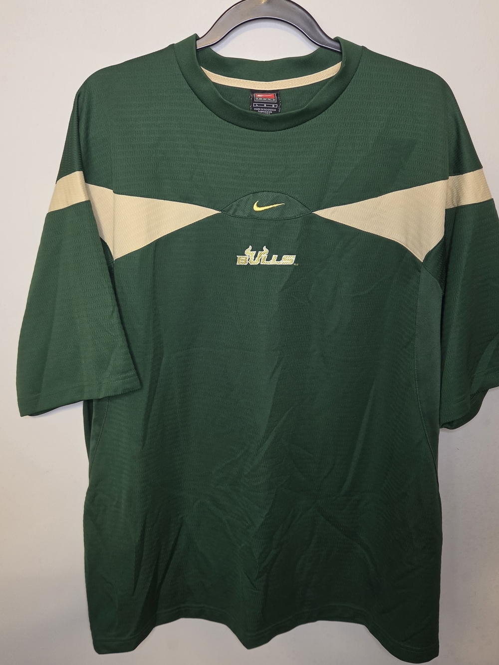 Nike Team USF Bulls Dri-FIT Training Shirt Green Large Colorblock Jersey